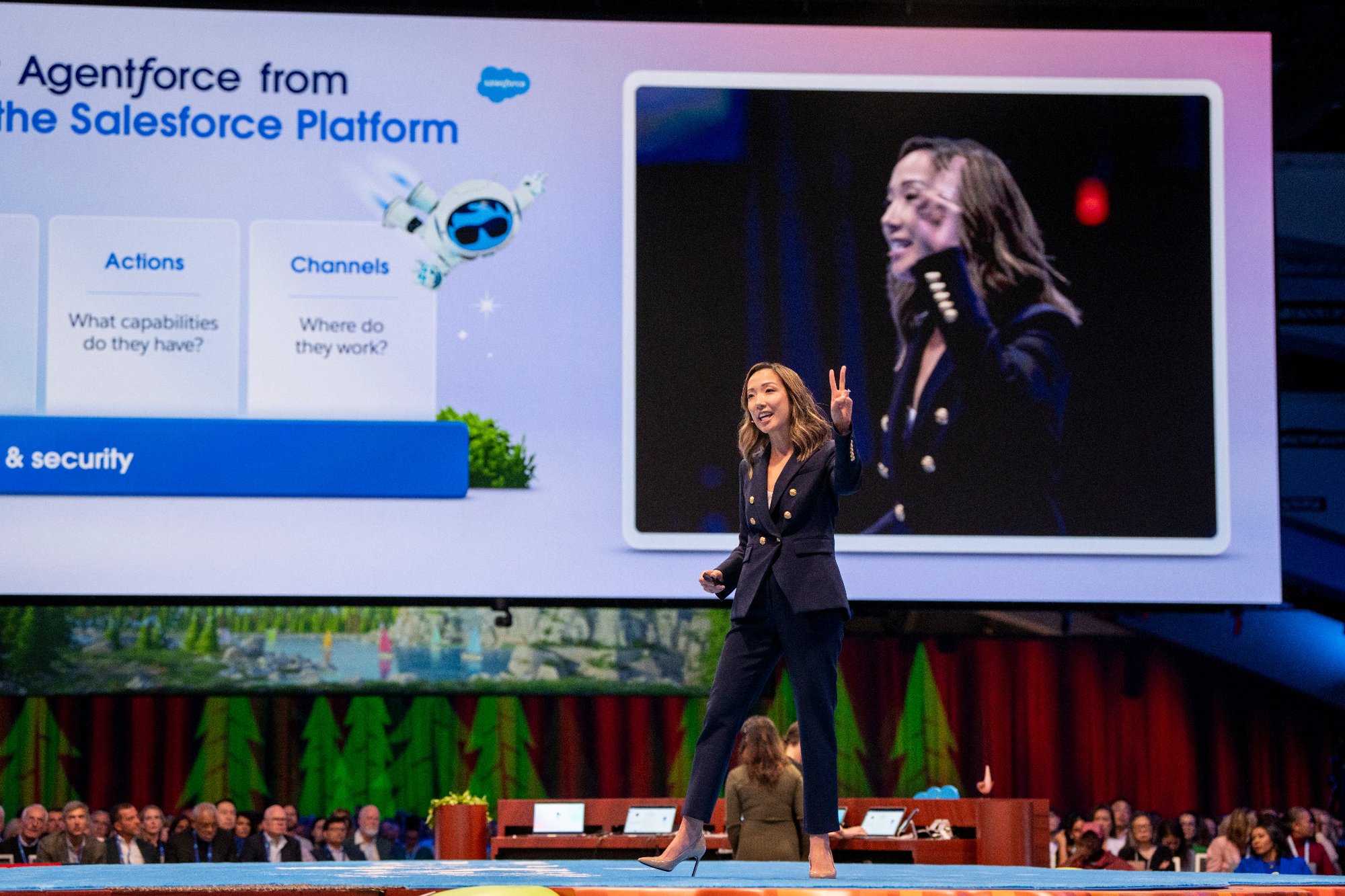 Presentación de Agentforce durante un evento de acciones Salesforce